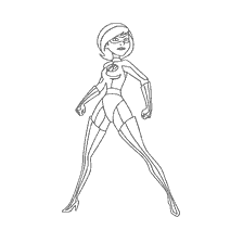 coloriage: Coloration avec le personnage Elastic de la bande dessinée Super Famille