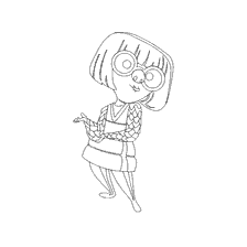 coloriage: Coloration Edna Maude du dessin animé Super Famille
