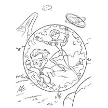 coloriage: Coloriage Shastic et Violettes de la bande dessinée Super Famille