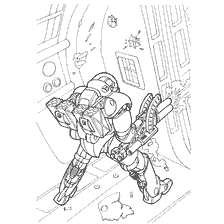 kleurplaat: Kleuren man in spacesuit