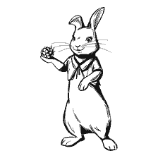 pagina da colorare: Il coniglio Peter tiene i lamponi nella sua zampa