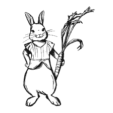 pagina da colorare: Sorella maggiore del coniglio di Peter, Mopsy con carote