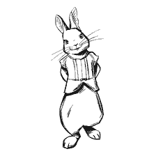 pagina da colorare: Disegno di Peter Rabbit in costume