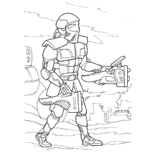 kleurplaat: Het kleuren van gevechtsandroid uit de oorlog van de toekomst
