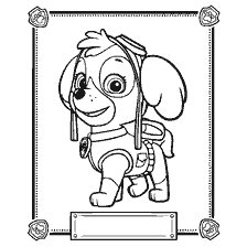 pagina da colorare: Skye da Puppy Patrol sul libro di colorazione