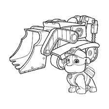pagina da colorare: Immagine per la colorazione: Rookie e bulldozer da Puppy Patrol