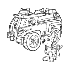 pagina da colorare: Colorare Puppy Patrol Rider e la sua auto di pattuglia