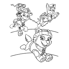 pagina da colorare: Puppy Patrol: Everest, Marshal e Rider in colorazione