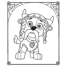 pagina da colorare: Disegno del cucciolo di Rocky pattuglia in costume di carnevale
