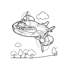 pagina da colorare: Robo-dog da Puppy Patrol vola nel suo aereo