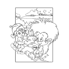 pagina da colorare: Colorare con Oreshenka e i suoi amici in natura