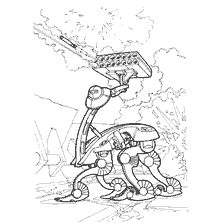 kleurplaat: Illustratie van het systeem van volleyvuur in de toekomstige oorlog