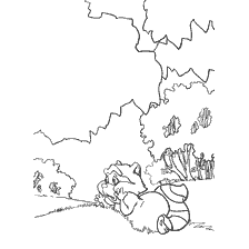 pagina da colorare: Colorare con i personaggi Oreshenka e Buttercup nella foresta