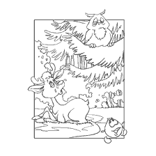 pagina da colorare: Colorare Oreshenka e i suoi amici: una goccia, un gufo e un cervo