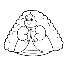 раскраска: Раскраска с изображением красивой девочки с пышными волосами