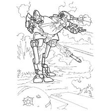 kleurplaat: Kleuren van een robot stormtrooper in actie