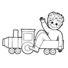 página para colorear: Colorear un coche con un remolque para ni&ntilde;os