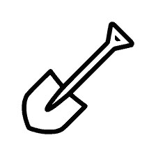 раскраска: Иконка лопаты для раскраски