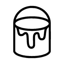 раскраска: Контейнер с краской, капающей по бокам