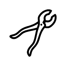 раскраска: Изображение клещей, инструмента для захвата и удержания предметов.