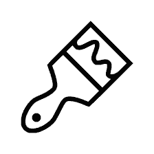 раскраска: Иконка инструмента - малярная кисть