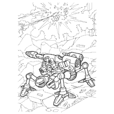 kleurplaat: Illustratie van een wandelende plasmameter uit de oorlog van de toekomst