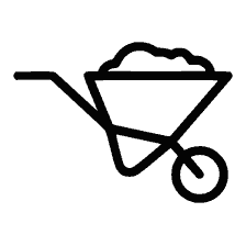 раскраска: Иконка тачки с песком для раскраски