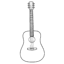 página para colorear: Contorno de guitarra