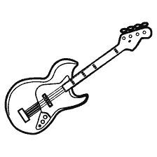 página para colorear: Imagen de guitarra eléctrica para colorear