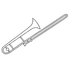 página para colorear: Dibujo trombón para colorear