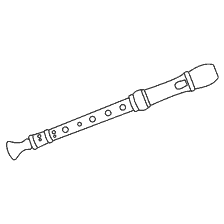 página para colorear: Dibujo de la flauta para colorear