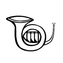 página para colorear: Imagen contorno del cuerno para colorear
