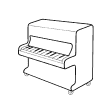 página para colorear: Para colorear piano para niños