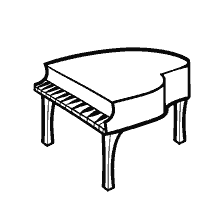 página para colorear: Imagen contorno del piano para colorear