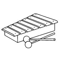 página para colorear: Imagen para colorear de un instrumento musical - xilófono