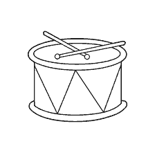 página para colorear: Dibujo de un tambor con palos