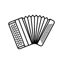 página para colorear: Dibujo de un instrumento musical Bayan