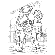 kleurplaat: Teken een cyborg in de toekomst, klaar voor de strijd