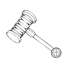 página para colorear: Imagen contorno de un martillo musical