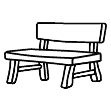 página para colorear: Imagen contorno del banco para colorear