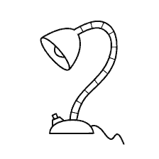 página para colorear: Imagen de una lámpara de mesa para colorear