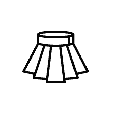 página para colorear: El contorno de la falda en el pliegue para colorear