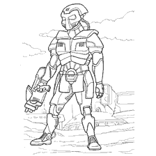 kleurplaat: Het kleuren van gevechtsandroid uit de oorlog van de toekomst