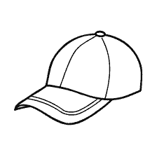página para colorear: Contorno de gorra de béisbol para colorear