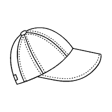 página para colorear: Contorno de gorra de béisbol para colorear