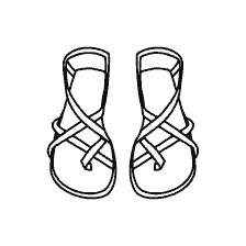 página para colorear: Imagen de sandalias para colorear