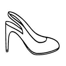 página para colorear: Imagen de zapatos en tacón para colorear
