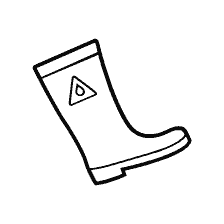 página para colorear: Dibujo de una bota de goma para colorear