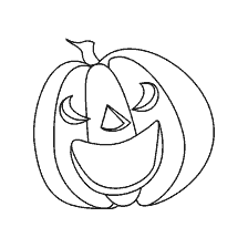 página para colorir: Desenhar uma abóbora com um sorriso para colorir para o Halloween