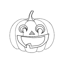 página para colorir: Abóbora pintada com um rosto sorridente para colorir no Halloween